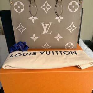 Louis Vuitton Taupe Tote with Light Pink Monogram